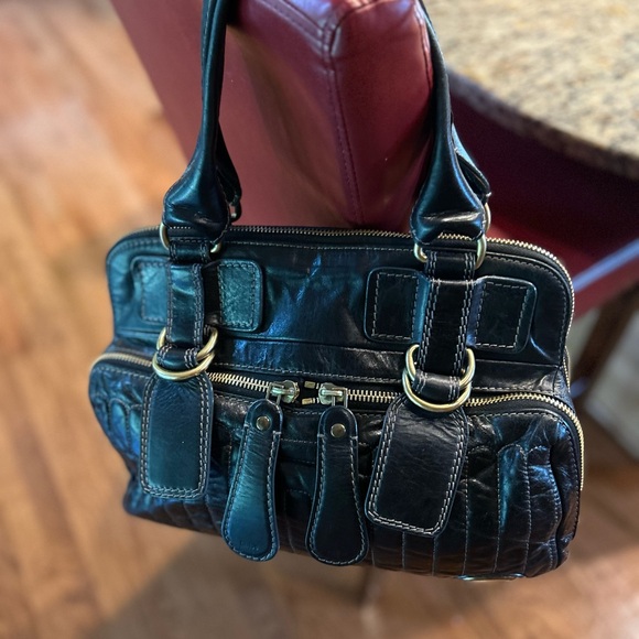 Chloe Quilted Bay Satchel Top Handle Bag - Picture 6 of 9